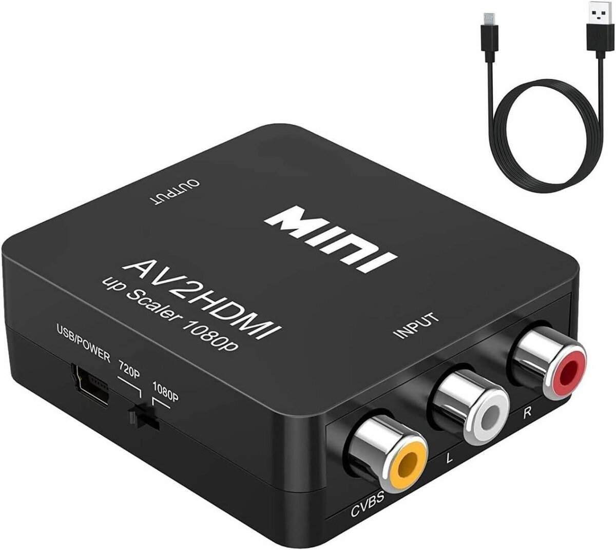 AV to HDMI Video Adapter for Smart TV, VCR, DVD, VHS Player