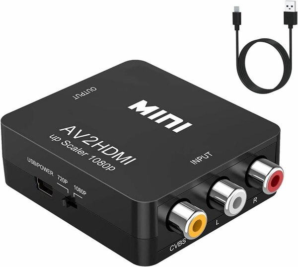 AV to HDMI Video Adapter for Smart TV, VCR, DVD, VHS Player