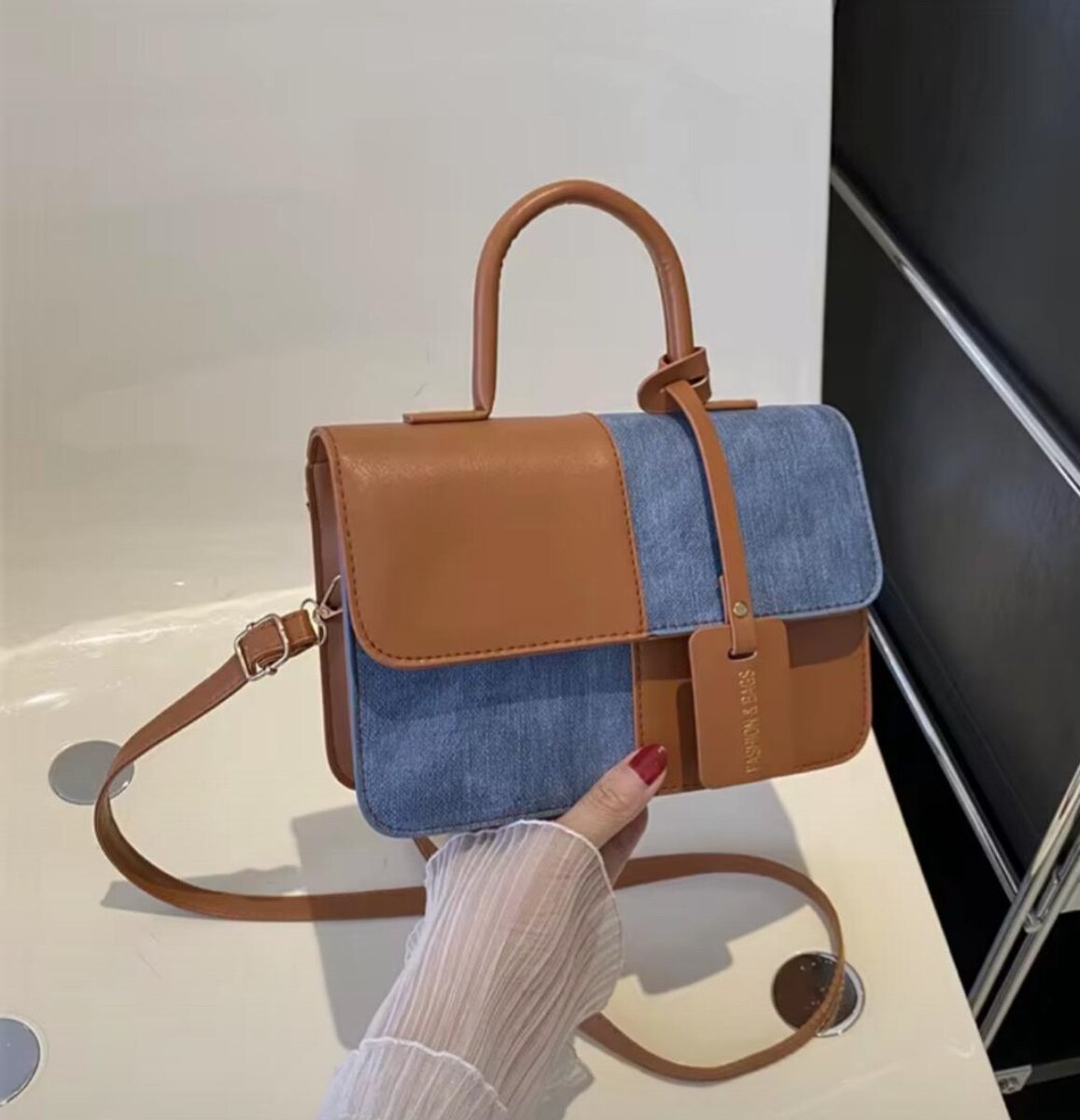 Sac à bandoulière denim chic