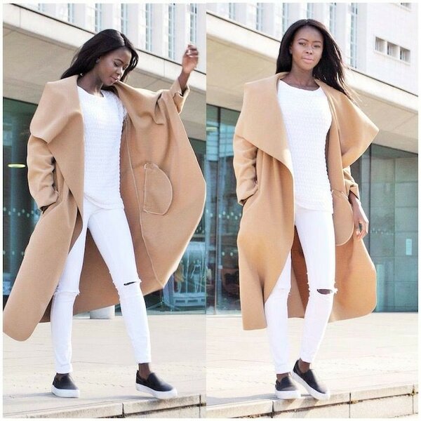 Throw-over Coat Nude/Pink