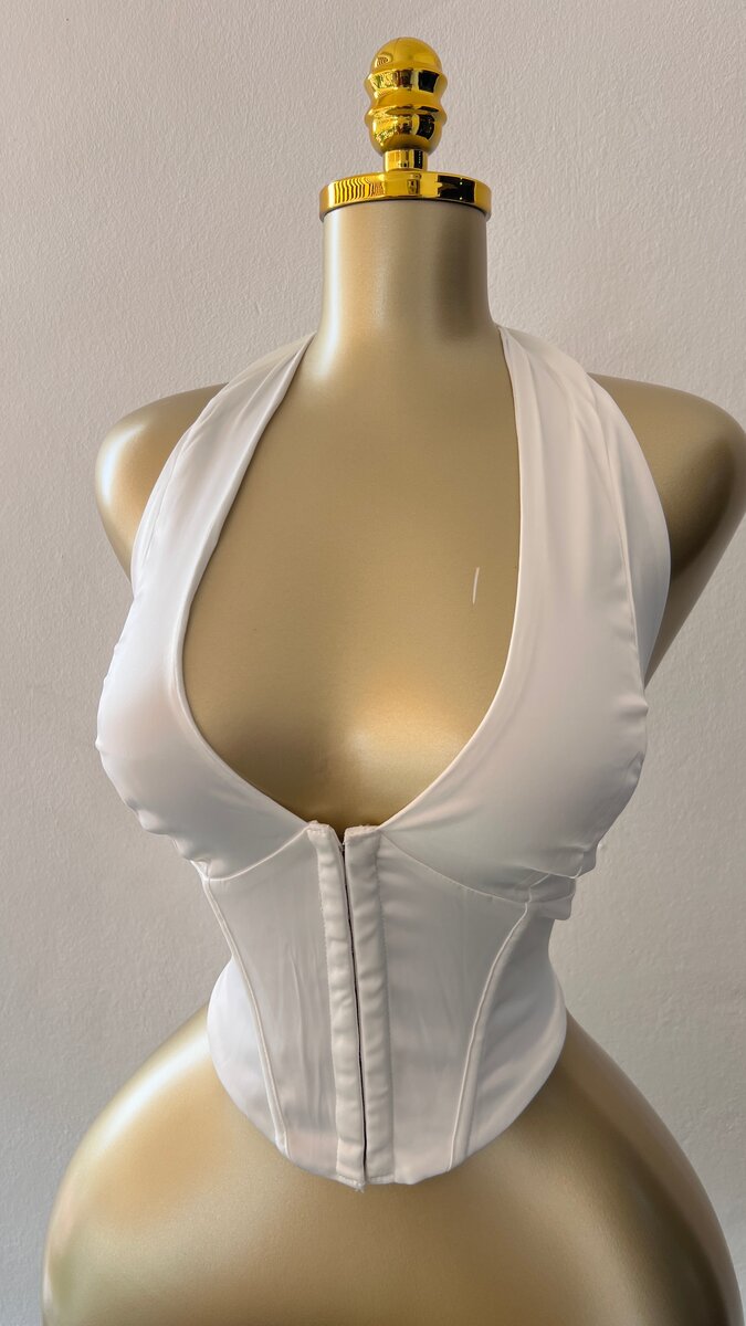 Corset blanc élégant femme