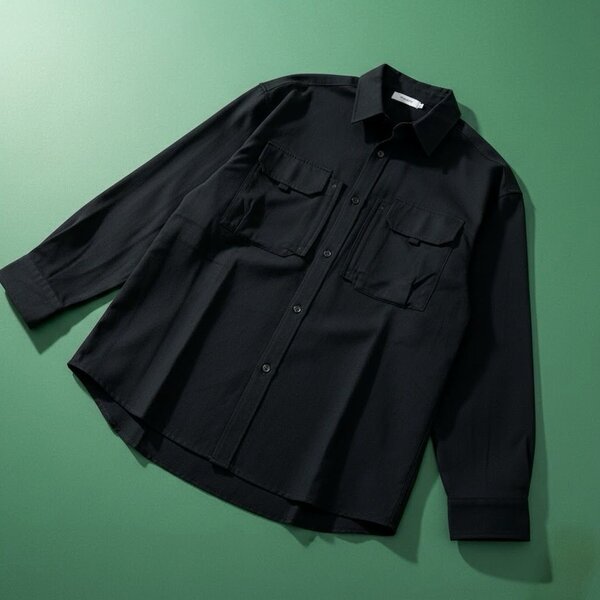 Chemise noire homme oversize