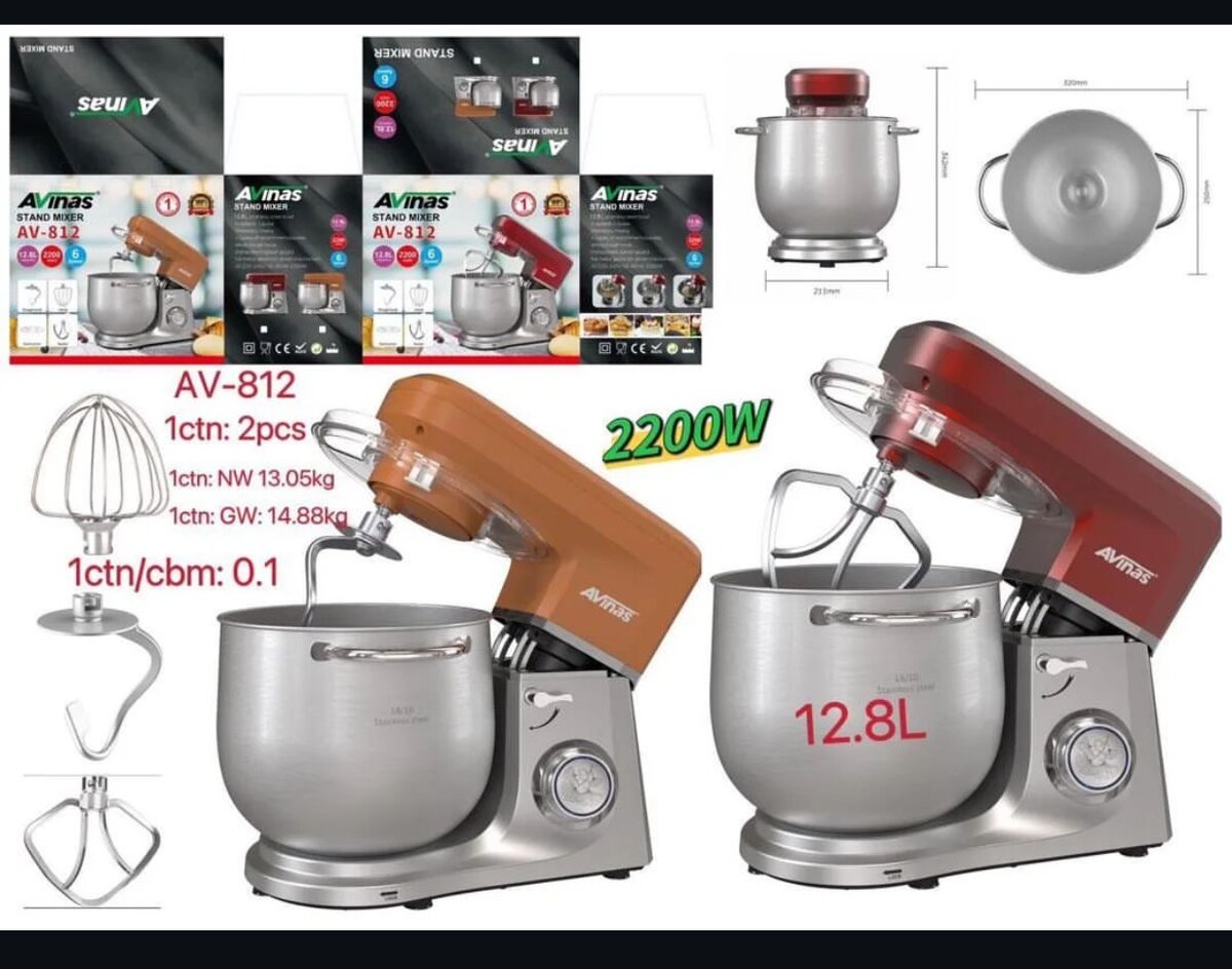 Avinas stand Cake Mixer 12.8L capacity