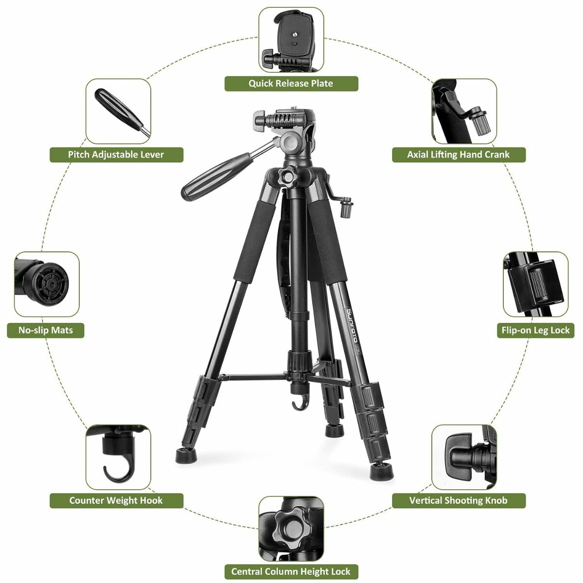 F-360T Tripode Caméra Téléphone caméscope