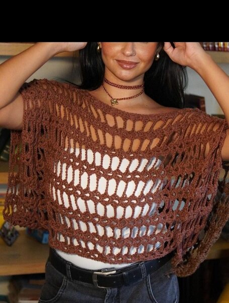 Poncho crochet léger