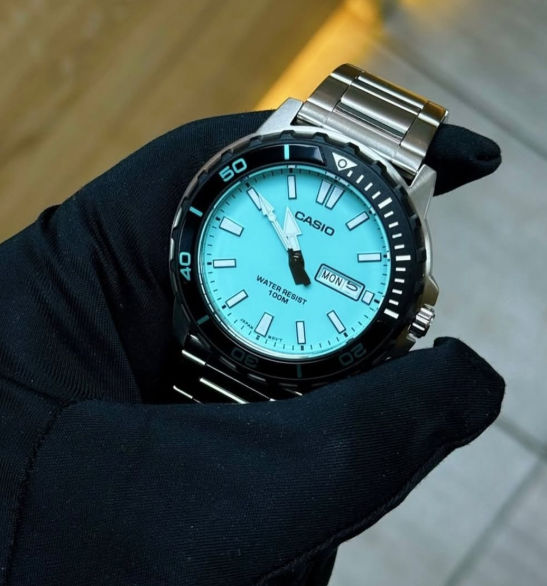 Casio часы серебристые