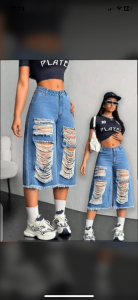 Jupe-culotte en jean décontractée