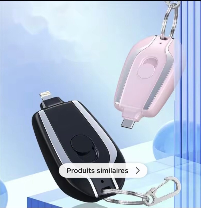 Mini power bank en porte clé