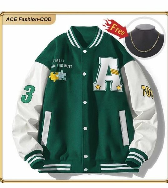 Blouson varsity vert