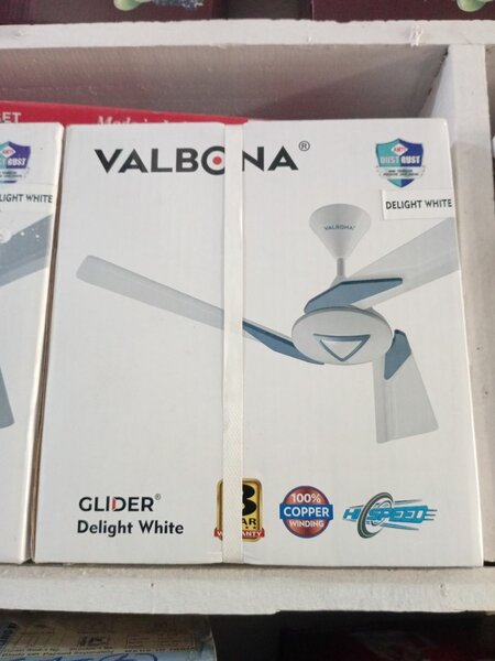 Valbona fan colour white, light blue