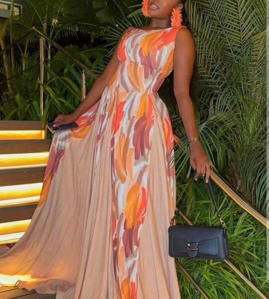 Robe longue imprimée élégante