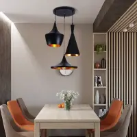 Modern Matte Black 3 Pendant Ceiling Light Chandelier