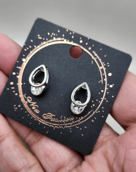 Tear Drop Silver stud earring