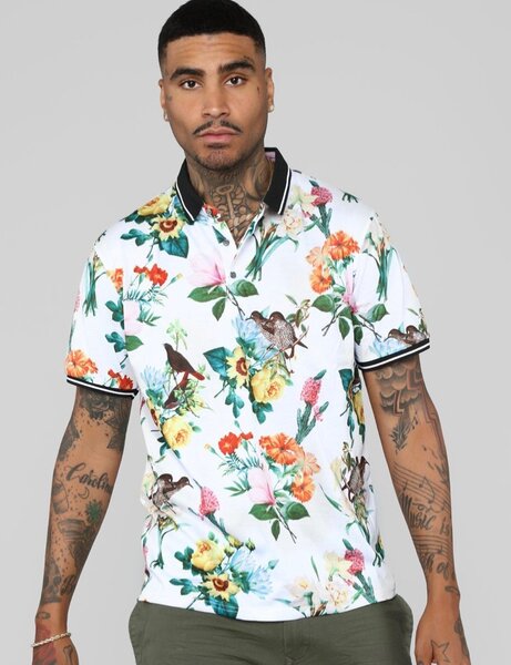 Fashionnova Men Floral Polo