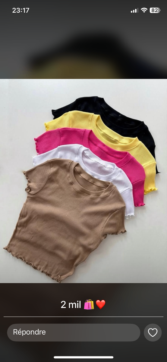 T-shirt court coloré pour femmes