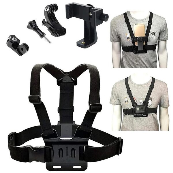Phone & camera holder chest strap