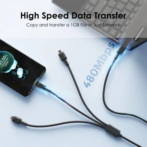 Câble Chargeur Rapide 3-en-1