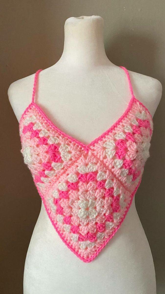 Tongs en crochet colorées