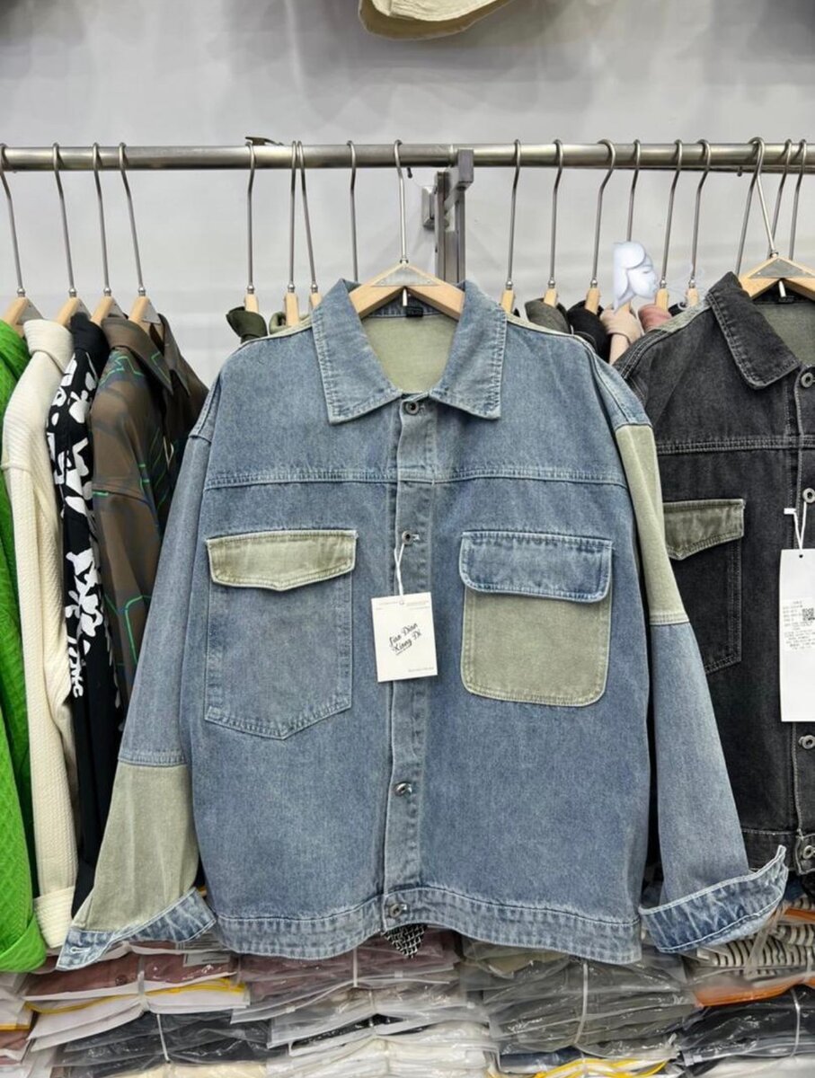Veste en denim patchwork tendance