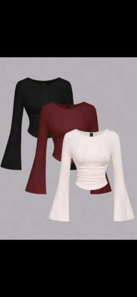 Bell Sleeve Ruched Tops