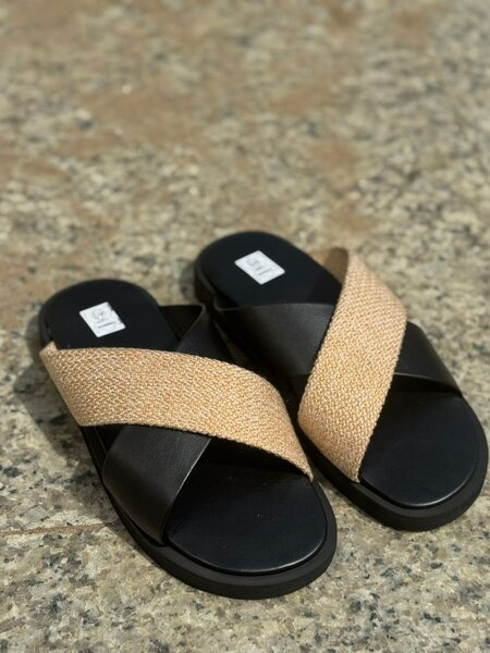Sandales croisées en cuir