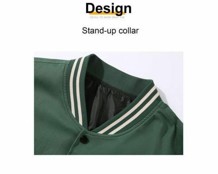 Veste Varsity Verte Coton Polyester