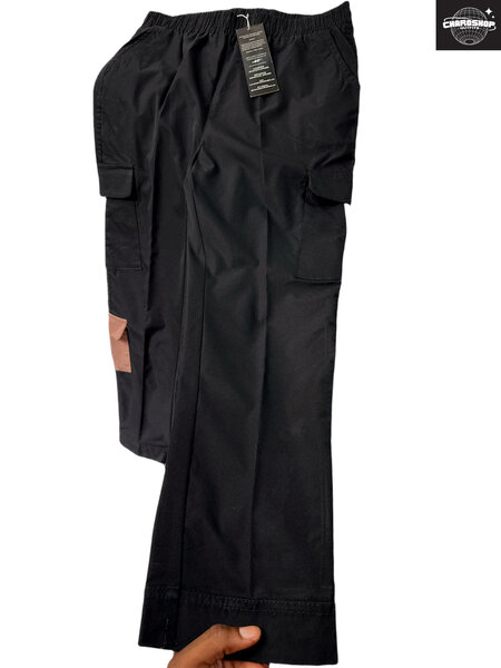 Pantalon cargo noir à poches