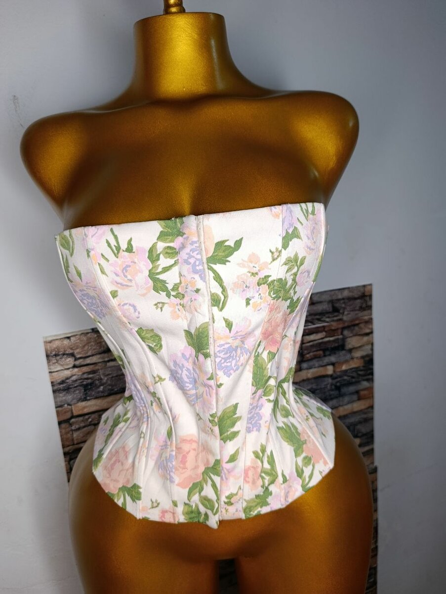 Corset en dentelle floral femme