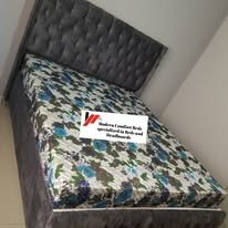 custom made bed with a high base