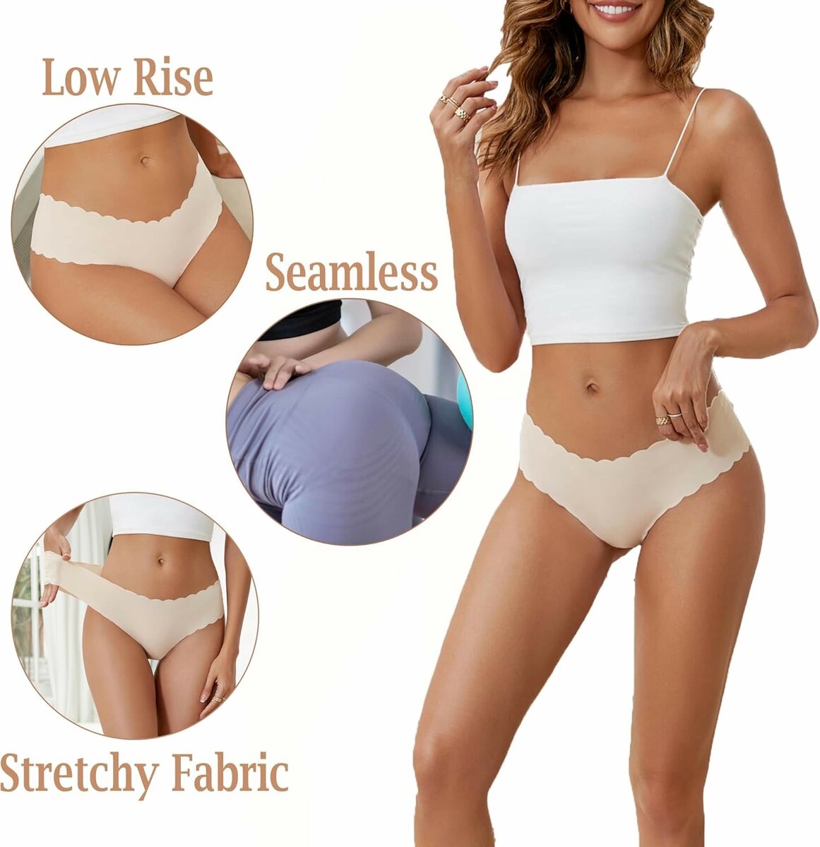 6 pièces Silicon thong for ladies