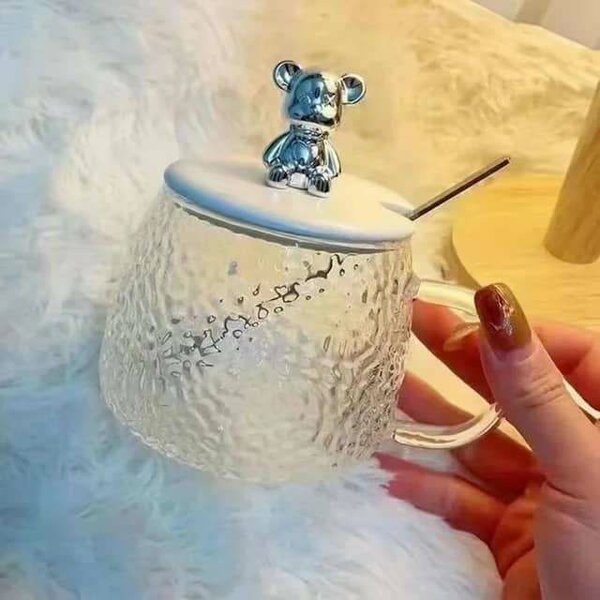 Tasse en verre avec couvercle