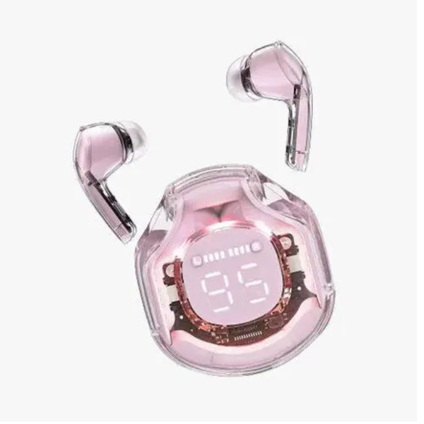 Air39 Earbuds TWS Transparent Wireless Bluetooth AirPods | Crystal Clear Sound, Bluetooth 5.3, Heavy Bass Stereo, Noise Reduction, Sports Headset with Microphone, Waterproof, LED Display