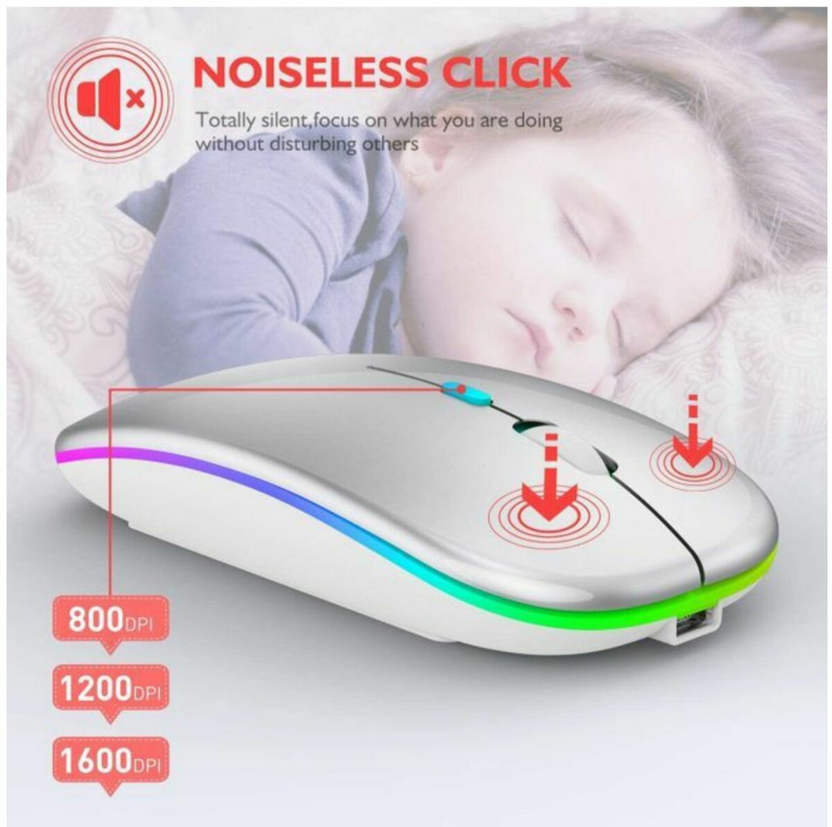 Silent Wireless Mouse RGB