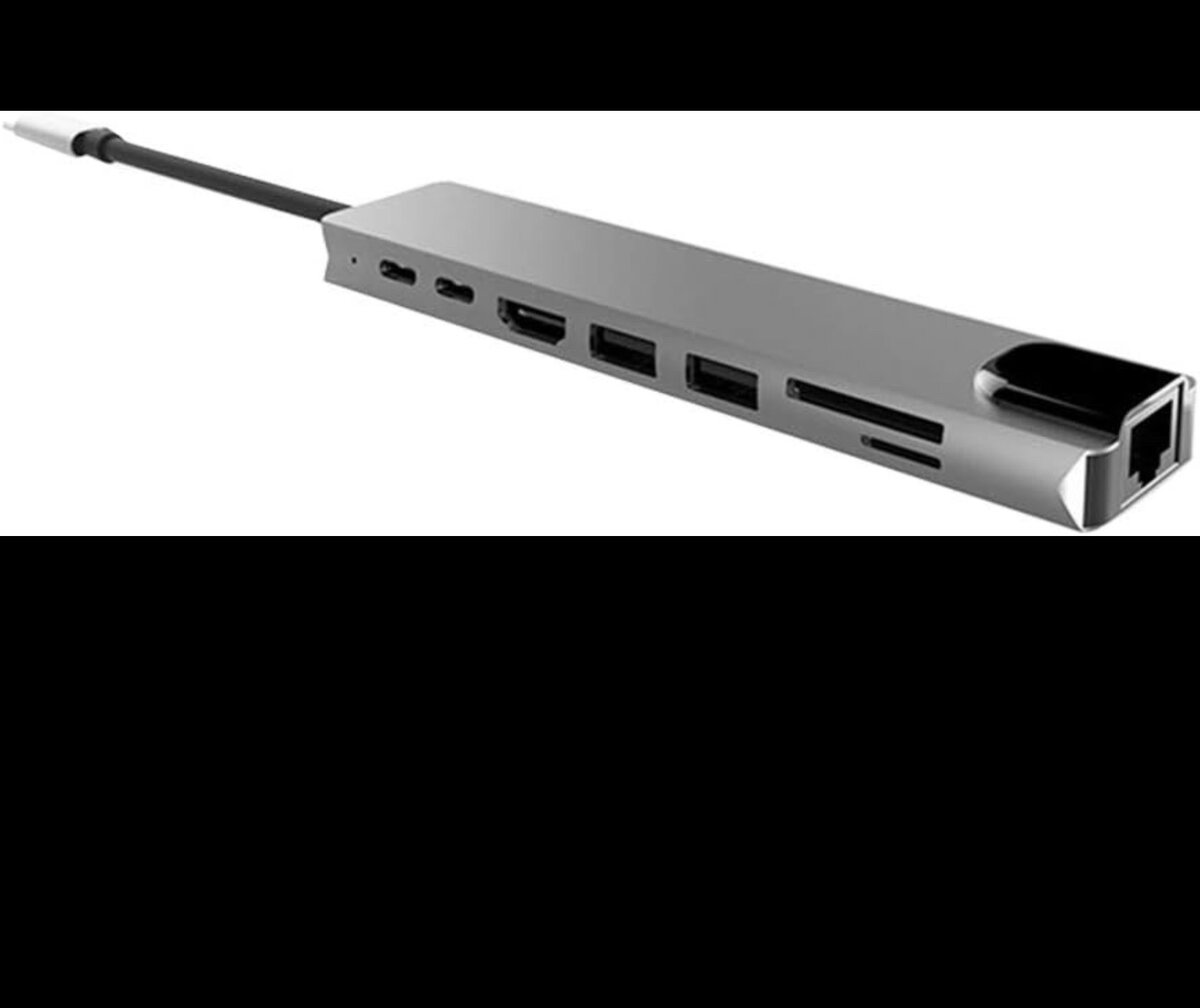 8 en 1 USB-C Hub en Alliage d'aluminium HD 2 USB 3.0 Adaptat