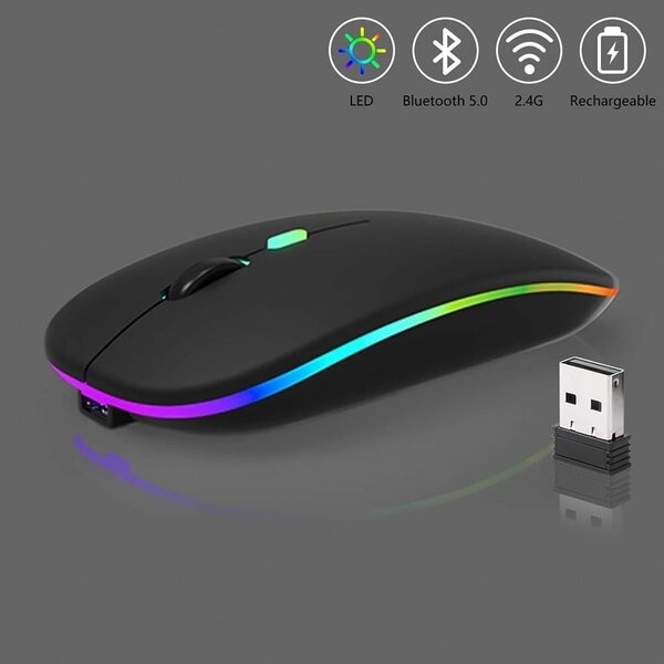 Souris sans fil RGB ergonomique