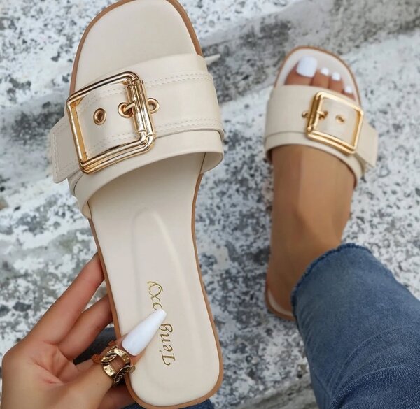 Gold detailed sandals