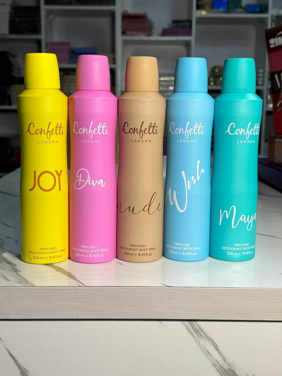 Confetti body sprays