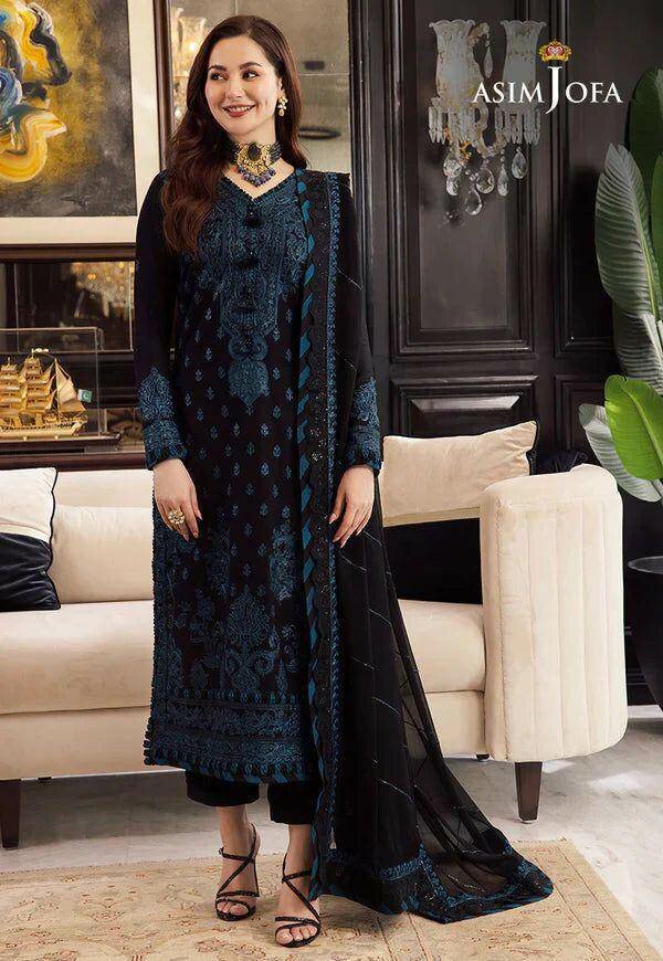 3 pcs women's unstitched Embroidered suit