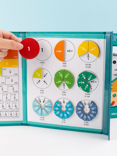 Jeu éducatif fractions bois