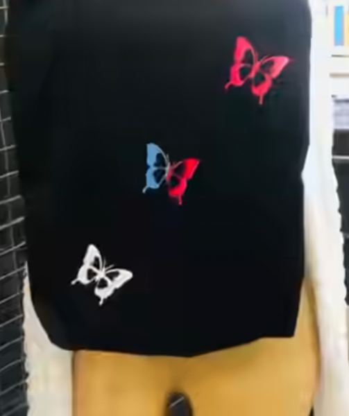 Black Tote bag with butterfly print