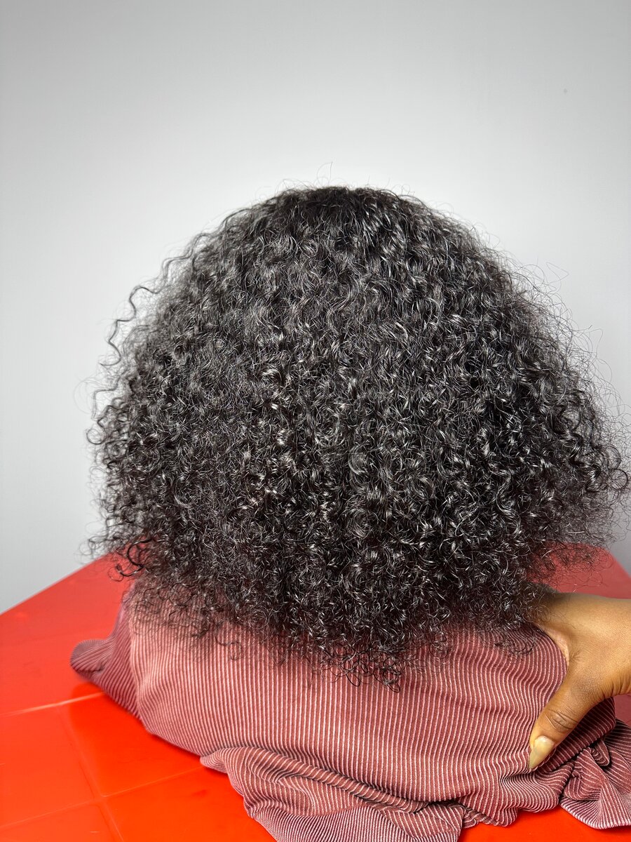 Perruque water wave à frange