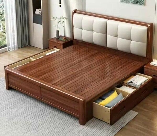 Lit en bois avec rangement