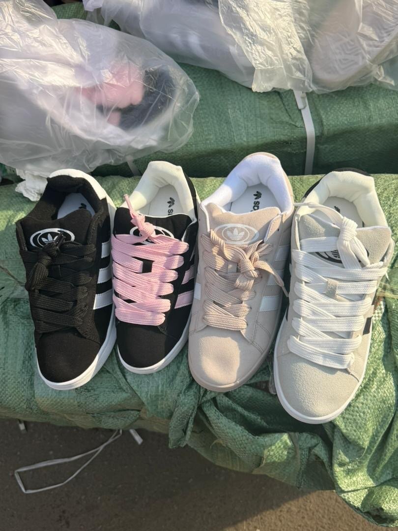 Baskets noires Campus rose