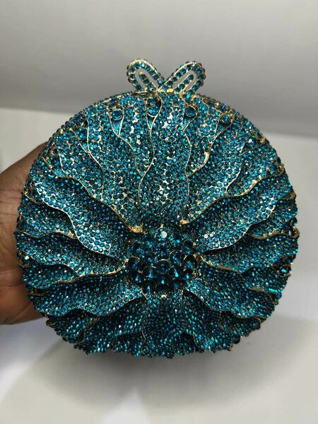Teal Blue Web Purse