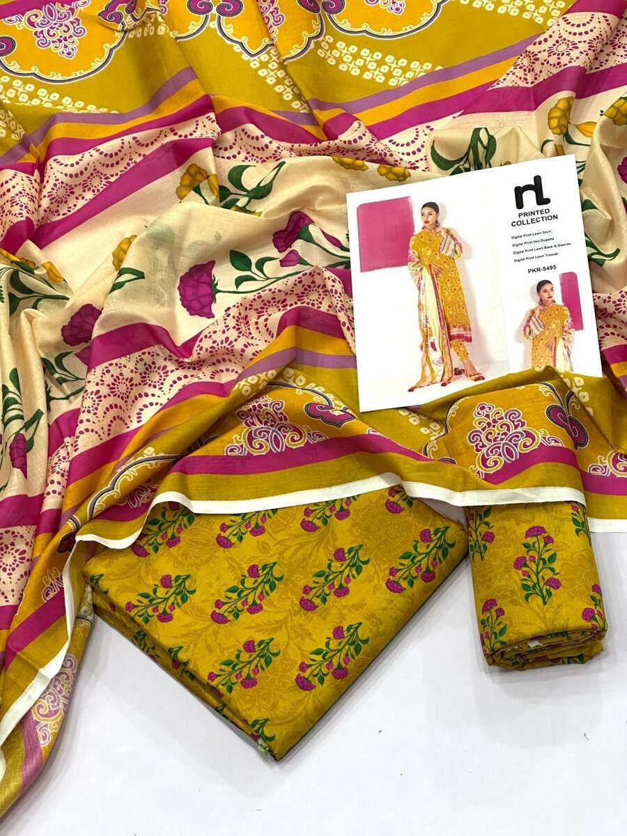 Printed lawn suit