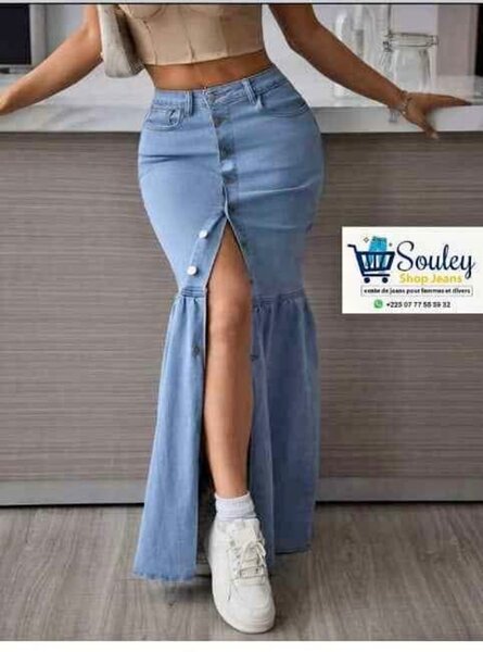 Jupe longue en jean tendance