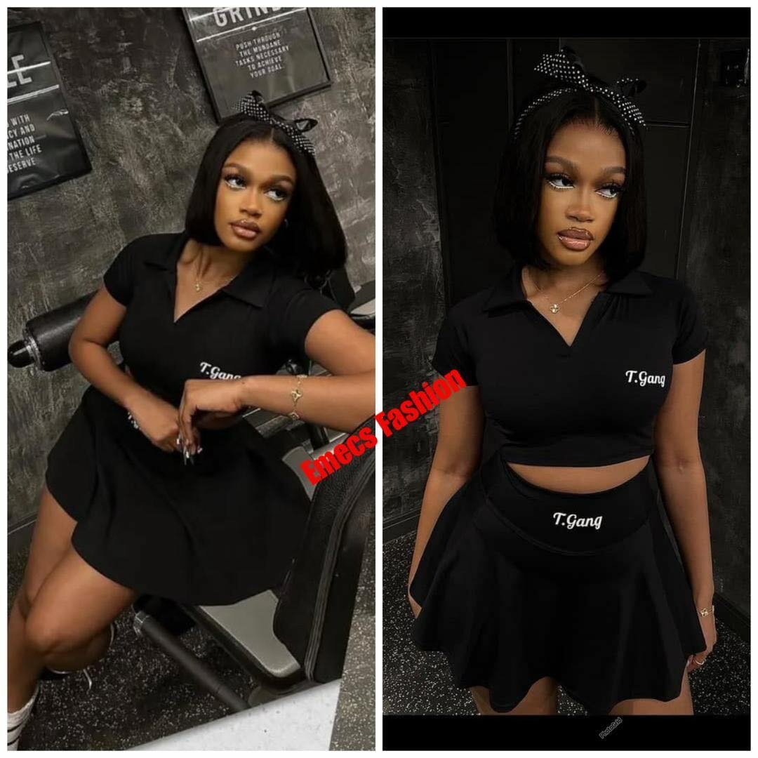 Ensemble jupe et t-shirt noir