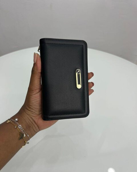 Mini portefeuille en cuir noir