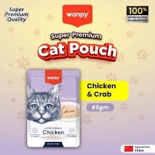 Wanpy Adult Cat Real Meat Chicken & Crab 85 g Pouch