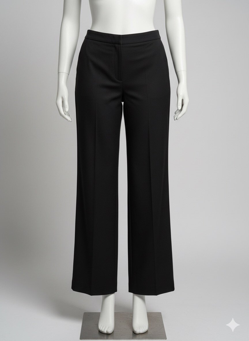 Pantalon tiss large noir femme